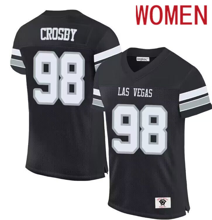 Women Las Vegas raiders #98 Crosby black 2024 Nike Limited NFL throwback Jersey